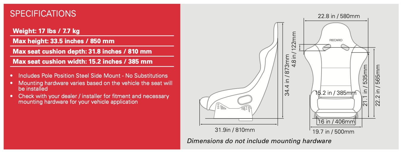 Recaro Pole Position N.G. (FIA) - FRP Jersey Red / Suede Red